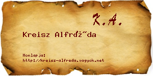 Kreisz Alfréda névjegykártya